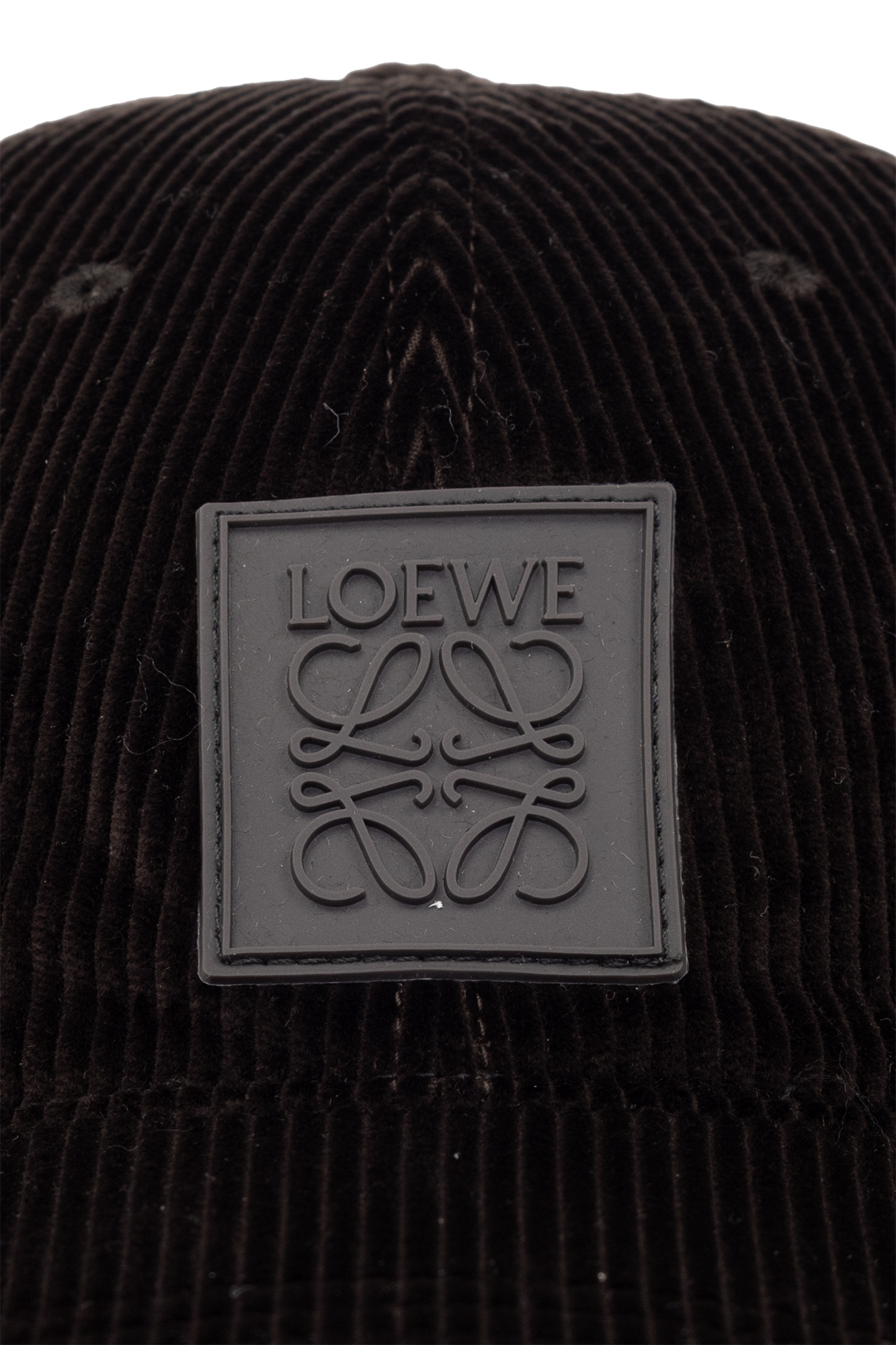 Blue 37 caps men robes - Brown Corduroy hat with logo Loewe